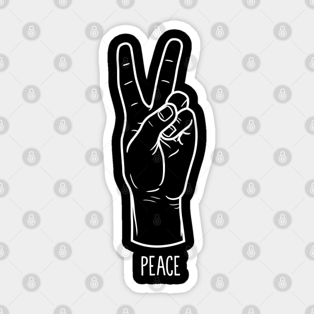 Peace Hand Sign Sticker by Tee Tow Argh 